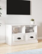 vidaXL ТВ шкаф бял гланц 80x35x50 см инженерно дърво