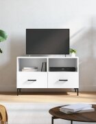 vidaXL ТВ шкаф бял гланц 80x36x50 см инженерно дърво