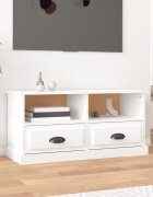 vidaXL ТВ шкаф бял гланц 93x355x45 см инженерно дърво