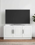 vidaXL ТВ шкаф Бял гланц 99 x 345 x 47 см Инженерна дървесина