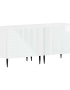 vidaXL ТВ шкаф Бял гланц Инженерна дървесина