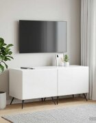 vidaXL ТВ шкаф Бял гланц Инженерна дървесина