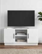 vidaXL ТВ шкаф Бяло 102 x 345 x 47 см Инженерна дървесина