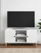 vidaXL ТВ шкаф Бяло 102 x 345 x 50 см Инженерна дървесина