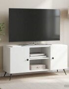 vidaXL ТВ шкаф Бяло 102 x 345 x 50 см Инженерна дървесина