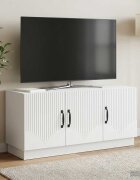 vidaXL ТВ шкаф Бяло 99 x 345 x 47 см Инженерна дървесина