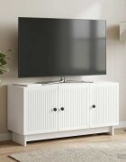 vidaXL ТВ шкаф Бяло 99 x 345 x 50 см Инженерна дървесина