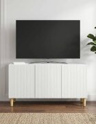 vidaXL ТВ шкаф Бяло 99 x 345 x 50 см Инженерна дървесина