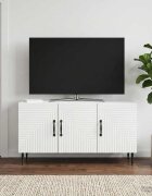 vidaXL ТВ шкаф Бяло 99 x 345 x 50 см Инженерна дървесина