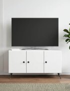 vidaXL ТВ шкаф Бяло 99 x 345 x 50 см Инженерна дървесина