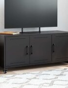 vidaXL ТВ шкаф черен 1005x39x435 см стомана
