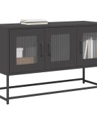 vidaXL ТВ шкаф черен 1005x39x605 cm студено валцувана стомана