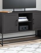 vidaXL ТВ шкаф черен 1005x39x605 см стомана