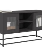 vidaXL ТВ шкаф черен 1005x39x605 см стомана