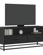 vidaXL TV шкаф черен 100x345x40 cm Изработена дървесина и метал