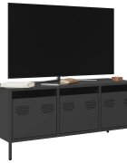 vidaXL ТВ шкаф черен 1015x39x435 см студеновалцувана стомана
