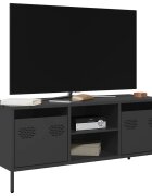 vidaXL ТВ шкаф черен 1015x39x435 см студеновалцувана стомана