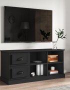 vidaXL ТВ шкаф черен 102x355x475 см инженерно дърво
