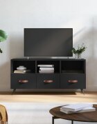 vidaXL ТВ шкаф черен 102x36x50 см инженерно дърво