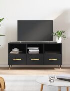 vidaXL ТВ шкаф черен 102x36x50 см инженерно дърво