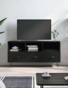 vidaXL ТВ шкаф черен 102x36x50 см инженерно дърво