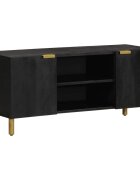 vidaXL ТВ шкаф черен 105x33x46 см инженерно дърво