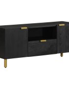vidaXL ТВ шкаф черен 105x33x46 см инженерно дърво