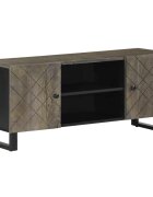 vidaXL ТВ шкаф черен 105x33x46 см масивно мангово дърво