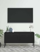 vidaXL ТВ шкаф черен 105x35x50 см стомана