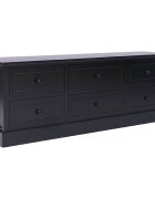 vidaXL ТВ шкаф черен 108x30x40 cм дърво от пауловния масив