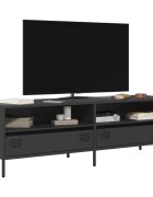 vidaXL ТВ шкаф черен 135x39x435 см студеновалцувана стомана