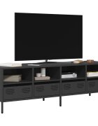 vidaXL ТВ шкаф черен 135x39x435 см студеновалцувана стомана