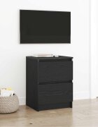 vidaXL ТВ шкаф черен 40x35x54 см инженерно дърво