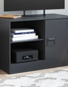 vidaXL ТВ шкаф черен 67x39x44 см стомана