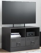 vidaXL ТВ шкаф черен 67x39x44 см стомана