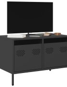 vidaXL ТВ шкаф черен 68x39x435 см студеновалцувана стомана
