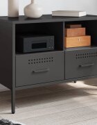 vidaXL ТВ шкаф черен 68x39x505 см стомана