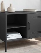 vidaXL ТВ шкаф черен 68x39x505 см стомана
