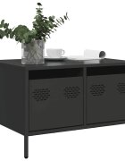 vidaXL ТВ шкаф черен 68x50x435 см студеновалцувана стомана