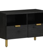 vidaXL ТВ шкаф черен 70x33x46 см инженерно дърво
