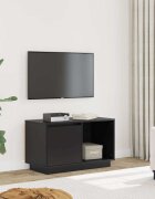 vidaXL ТВ шкаф черен 74x35x44 см бор масив