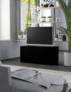 vidaXL ТВ шкаф черен 80x34x36 см инженерно дърво
