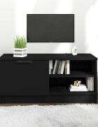vidaXL ТВ шкаф черен 80x35x365 см инженерно дърво