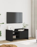 vidaXL ТВ шкаф черен 80x35x40 см инженерно дърво