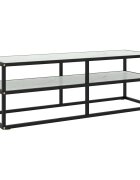vidaXL ТВ шкаф черен бяло мраморно стъкло 120x40x40 см