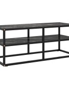 vidaXL ТВ шкаф черен черно мраморно стъкло 100x40x40 см