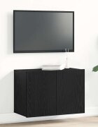vidaXL ТВ шкаф черен дъб 60x30x41 см инженерно дърво