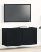 vidaXL ТВ шкаф черен дъб 80x30x41 см инженерно дърво