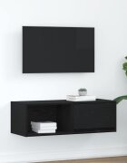 vidaXL ТВ шкаф Черен дъб 80x31x255 cm Инженерна дървесина