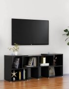 vidaXL ТВ шкаф черен гланц 104x30x52 см инженерно дърво